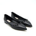VALENTINO GARAVANI ROCKSTUD FLAT SHOES BLACK