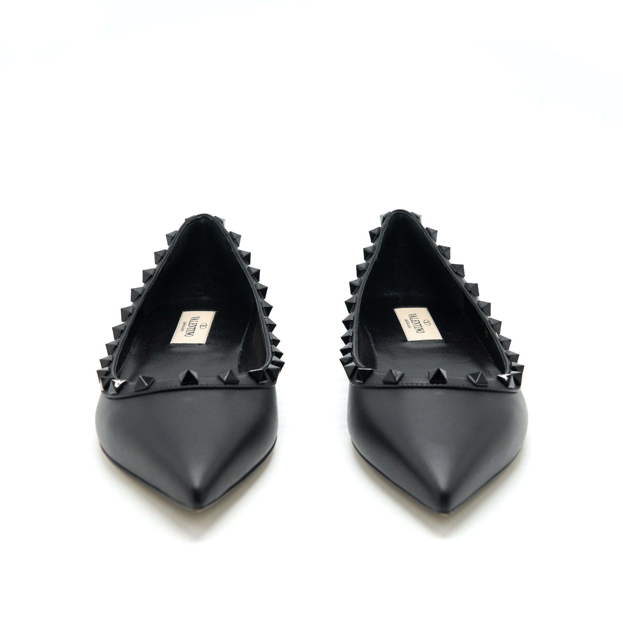 VALENTINO GARAVANI ROCKSTUD FLAT SHOES BLACK