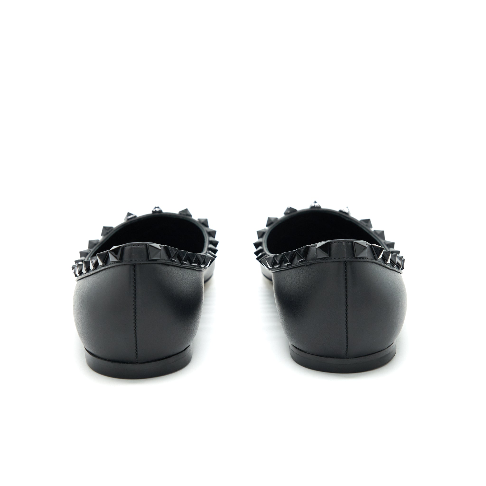 VALENTINO GARAVANI ROCKSTUD FLAT SHOES BLACK