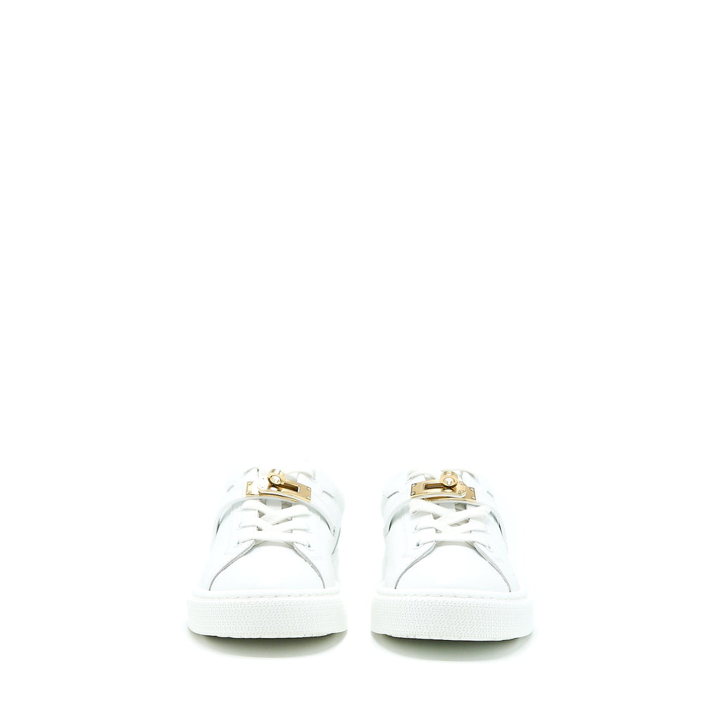 HERMES FEMME DAY SNEAKER CALFSKIN WHITE GHW