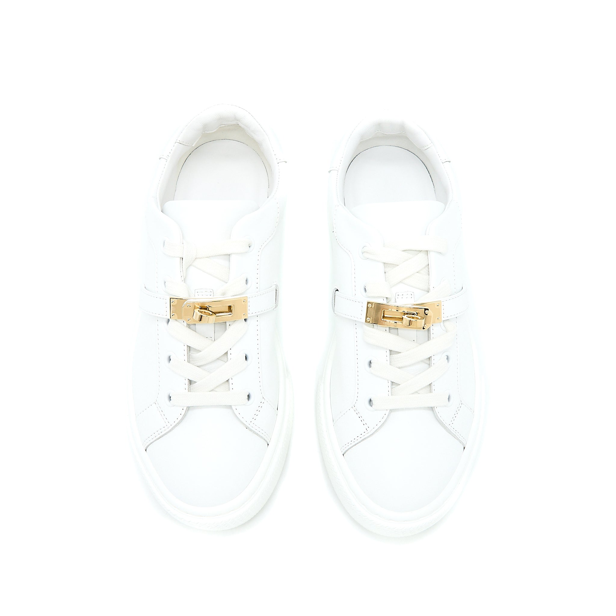 HERMES FEMME DAY SNEAKER CALFSKIN WHITE GHW