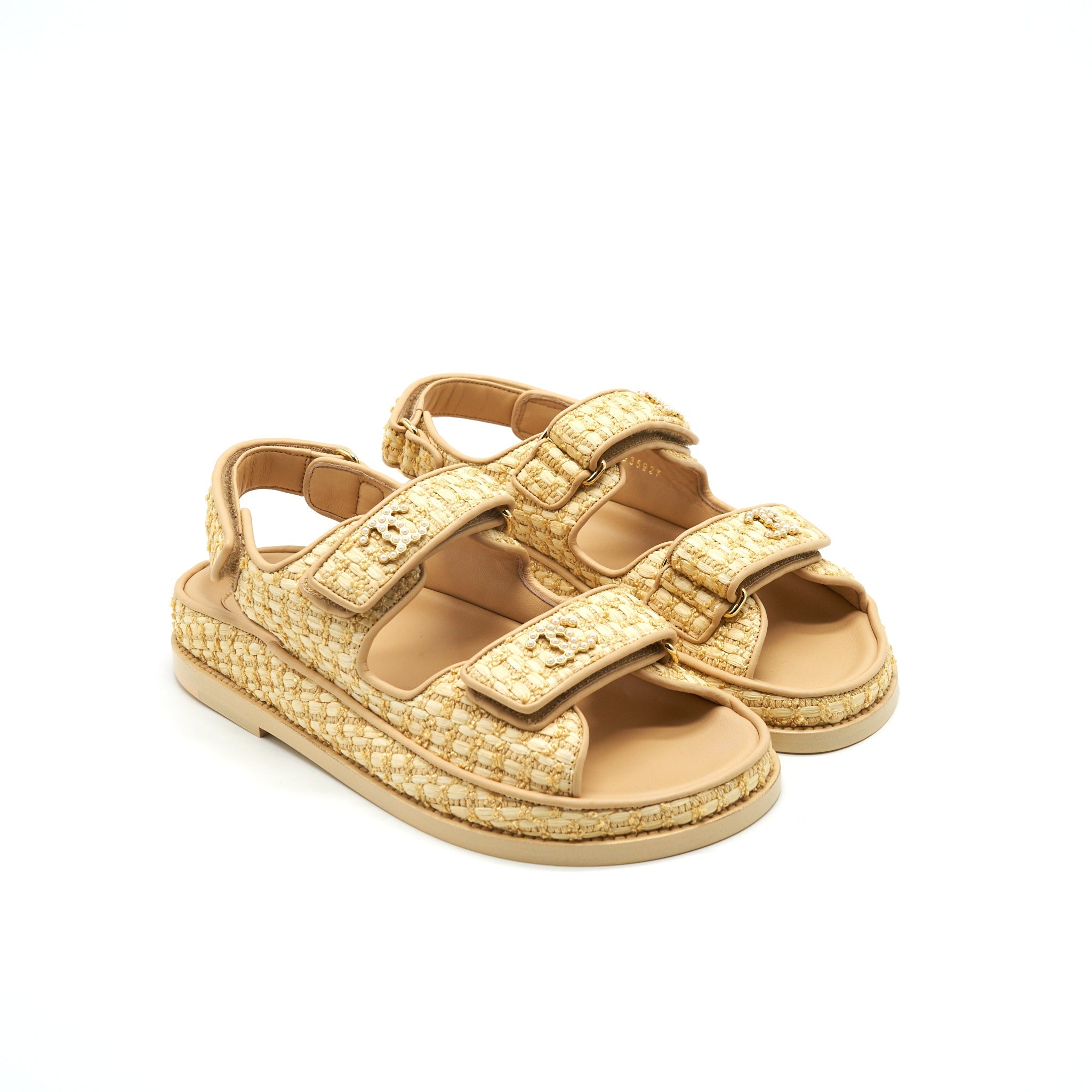 CHANEL TWEED DAD SANDALS C