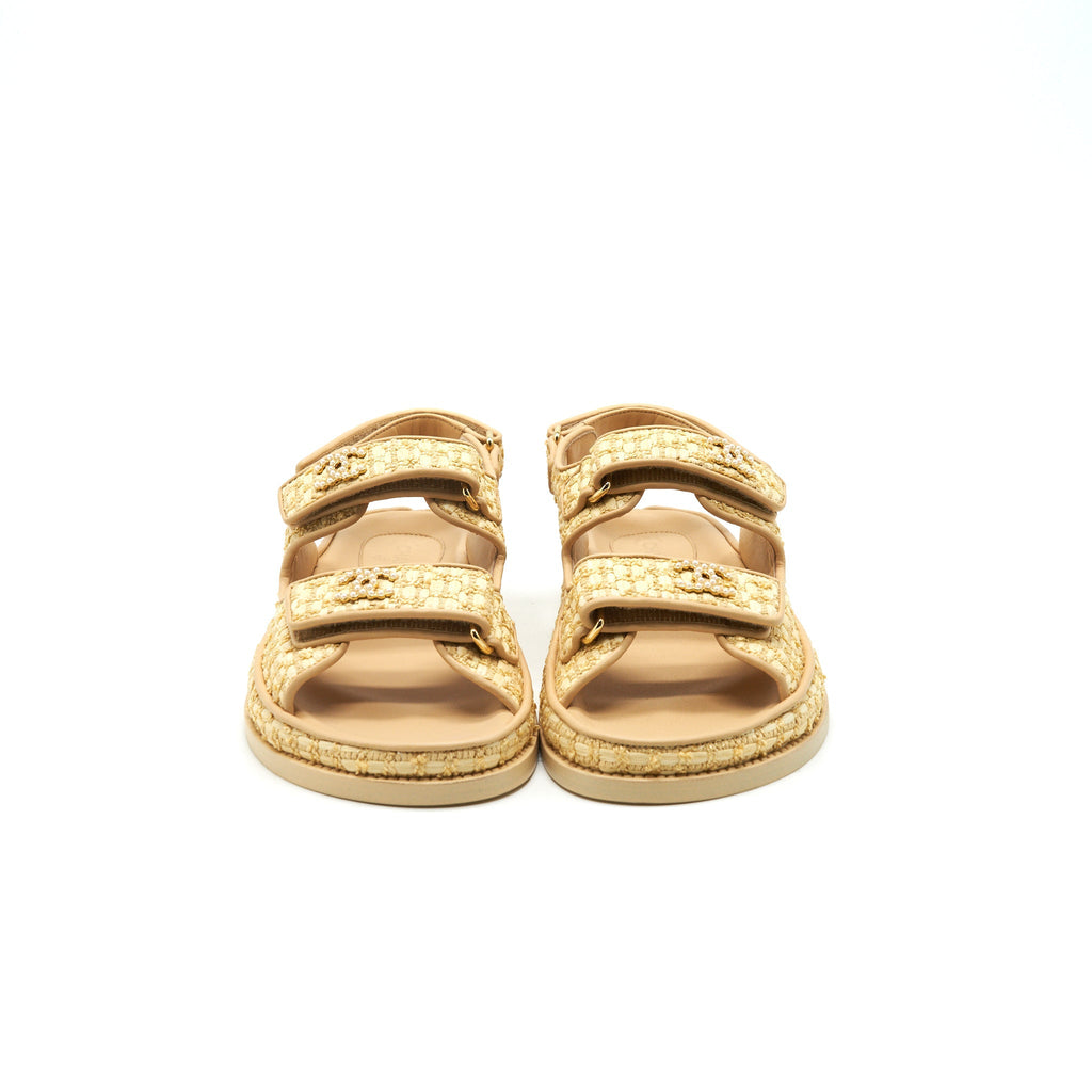 CHANEL TWEED DAD SANDALS C