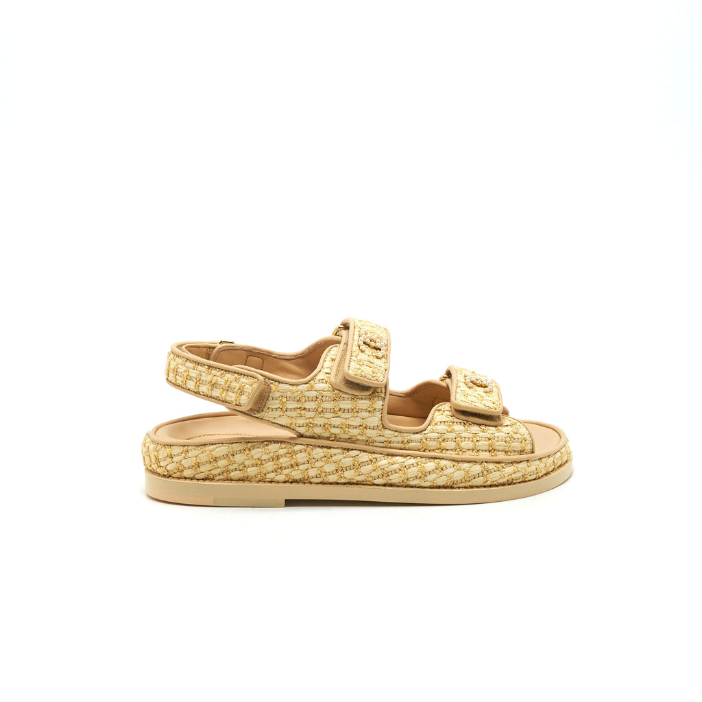 CHANEL TWEED DAD SANDALS C