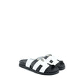 HERMES CHYPRE SANDAL CALFSKIN WHITE/BLACK