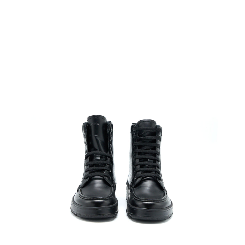 FENDI FF PRINT BOOTS CALFSKIN BLACK