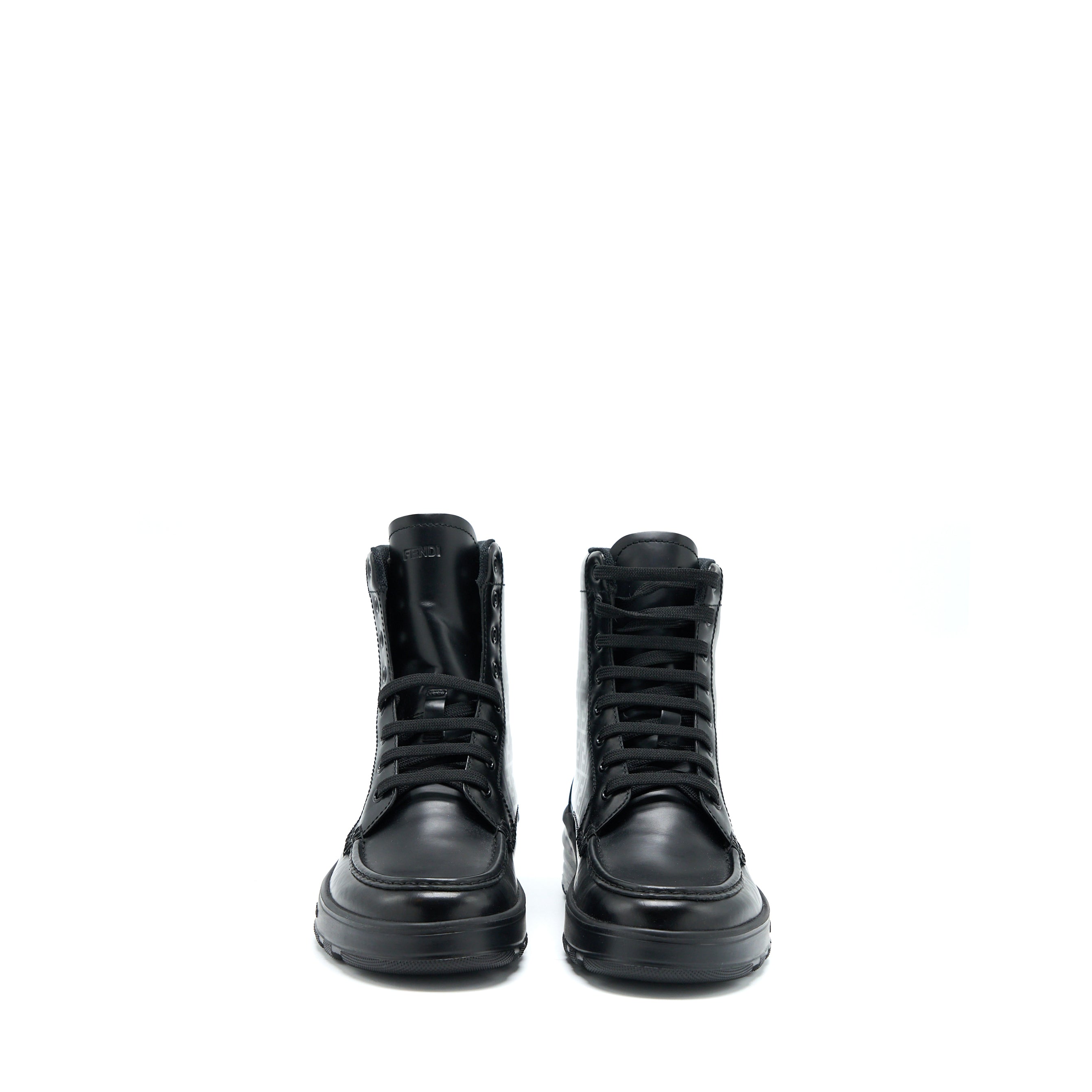 FENDI FF PRINT BOOTS CALFSKIN BLACK