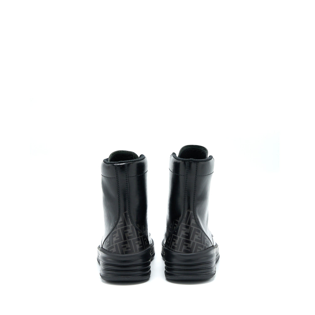 FENDI FF PRINT BOOTS CALFSKIN BLACK