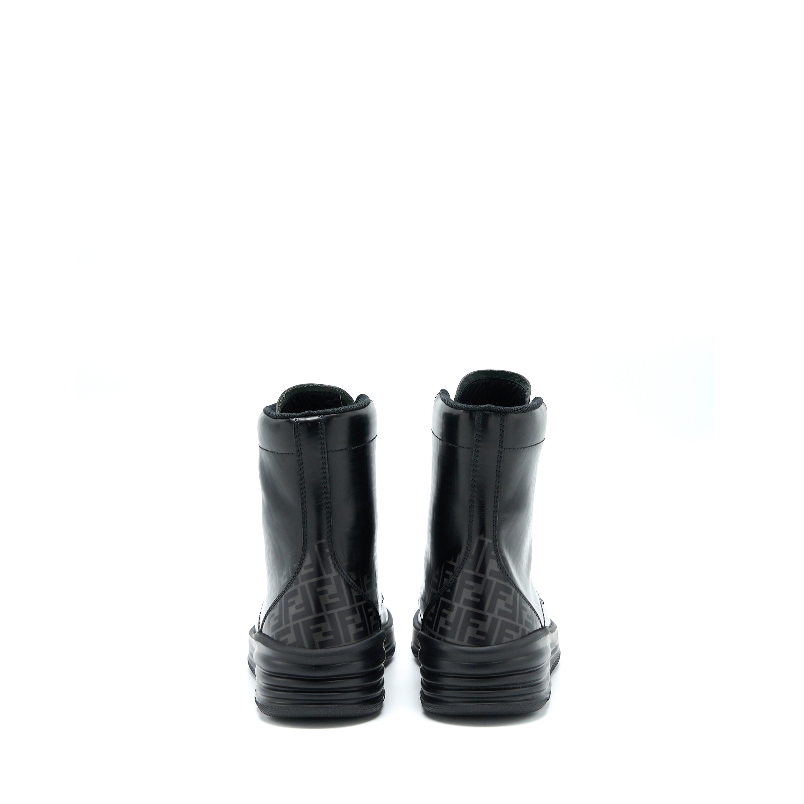FENDI FF PRINT BOOTS CALFSKIN BLACK