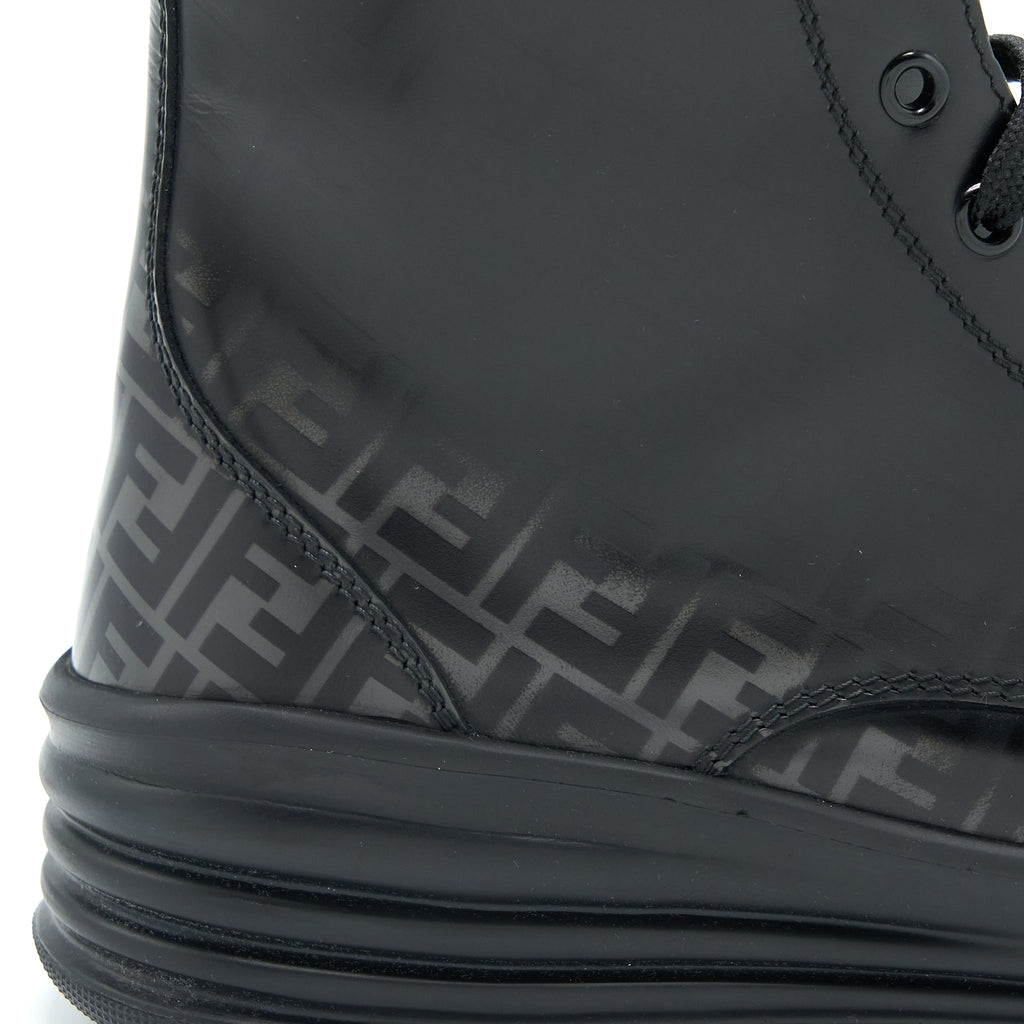 FENDI FF PRINT BOOTS CALFSKIN BLACK