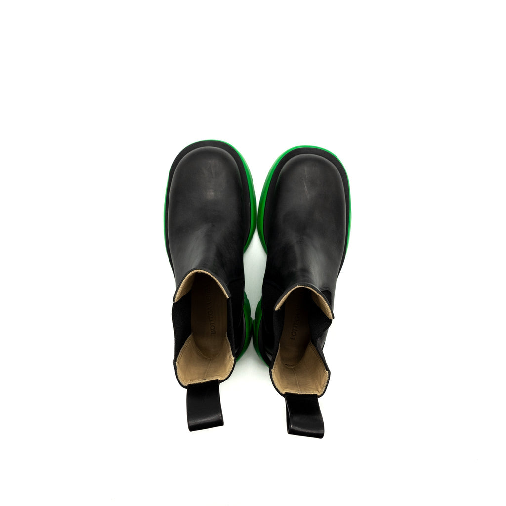 BOTTEGA VENETA FLASH ANKLE BOOTS MILITARY CALFSKIN GRASS BLACK