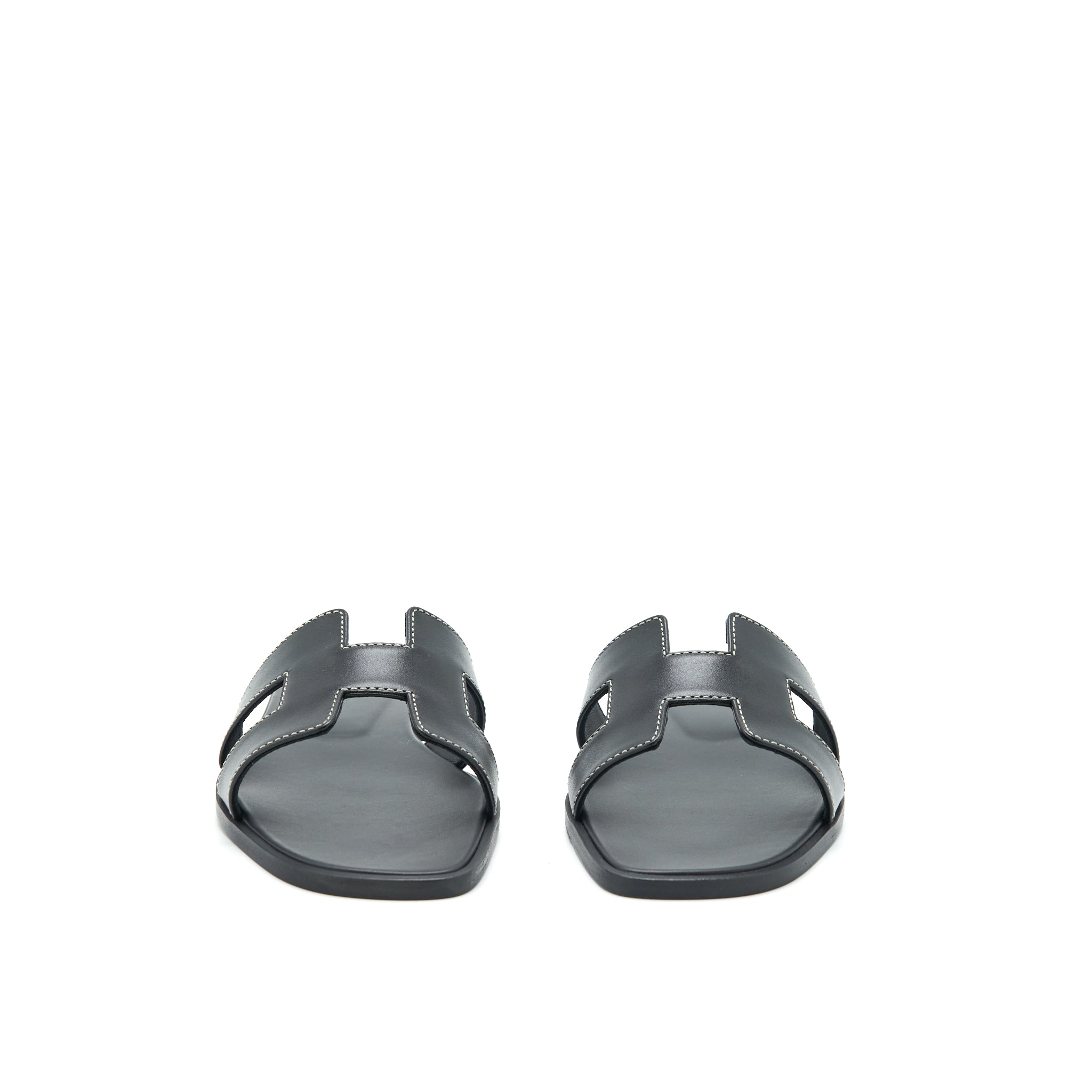 HERMES ORAN SANDAL BOX BLACK