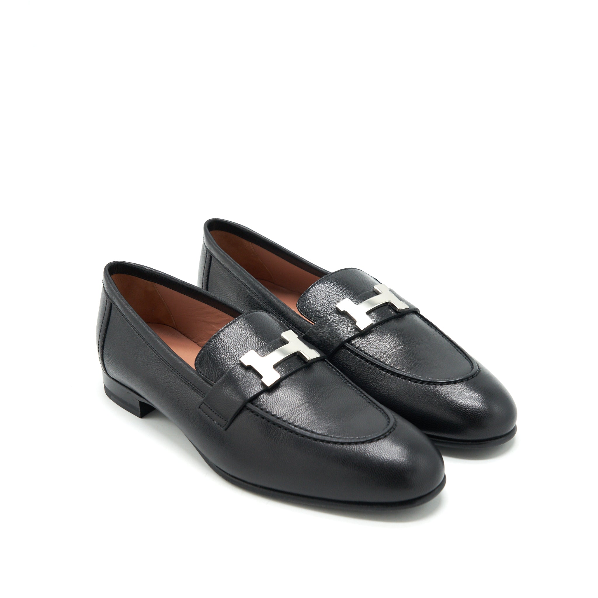 HERMES BLACK PARIS FITTED LOAFER SHW