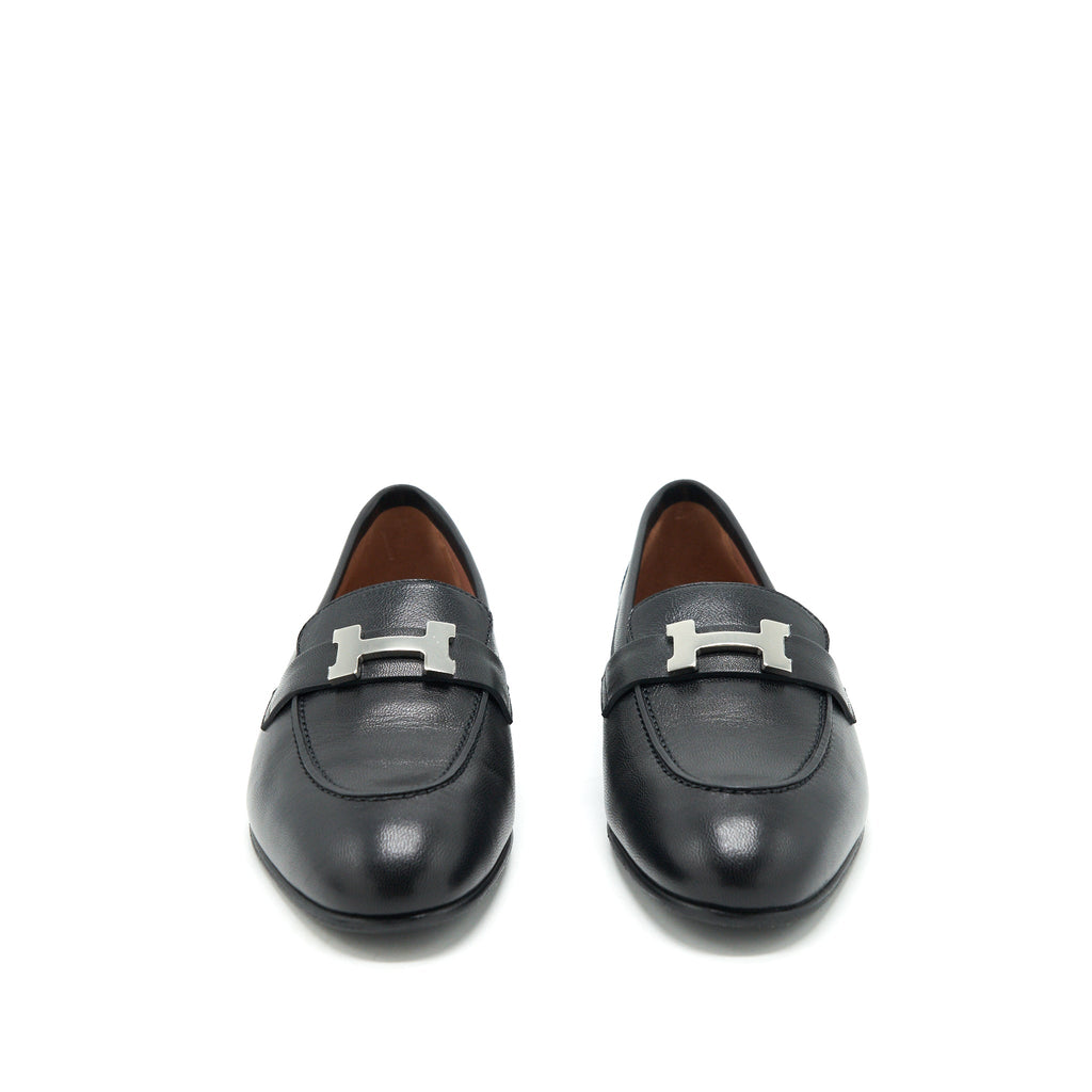 HERMES BLACK PARIS FITTED LOAFER SHW
