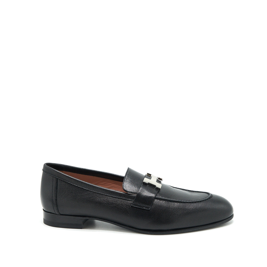 HERMES BLACK PARIS FITTED LOAFER SHW
