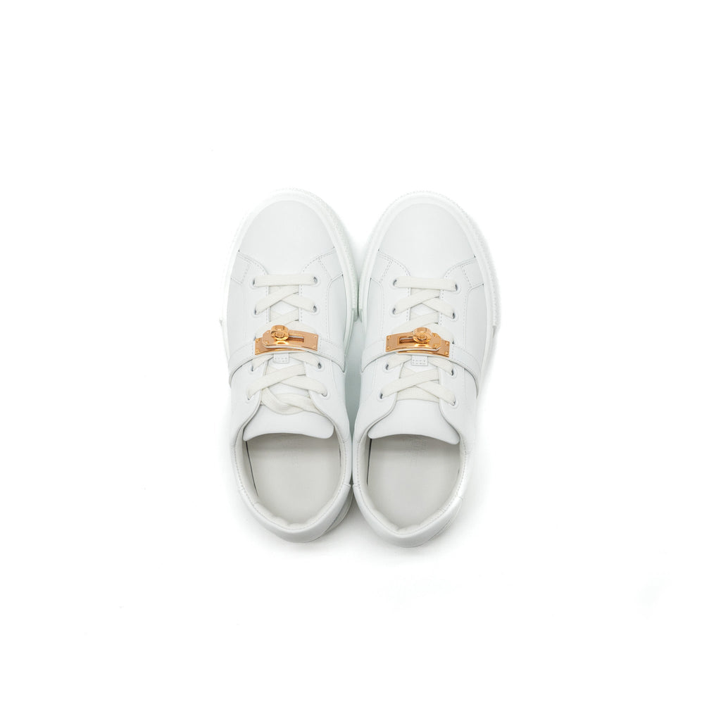 HERMES DAY SNEAKERS CALFSKIN WHITE RGHW