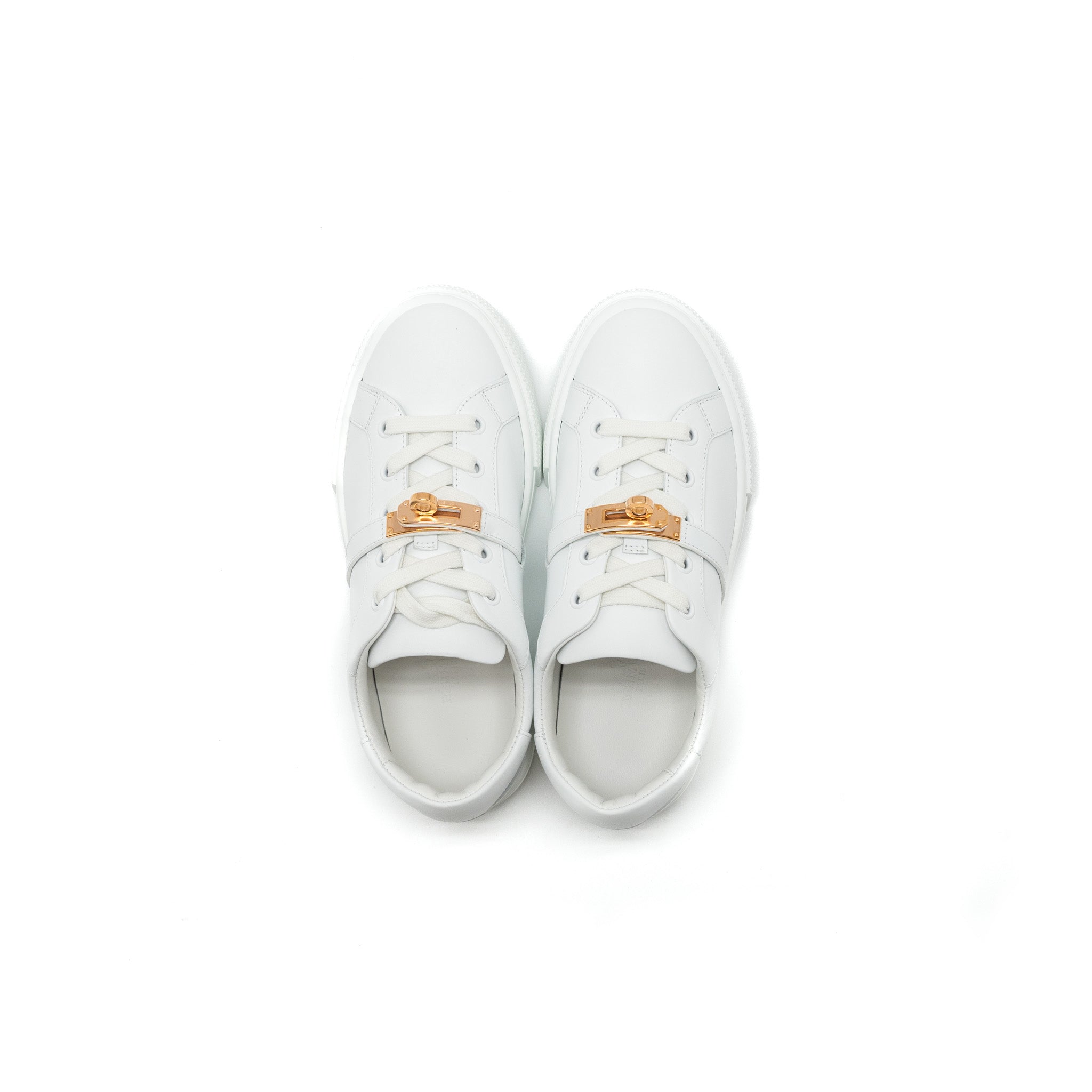 HERMES DAY SNEAKERS CALFSKIN WHITE RGHW