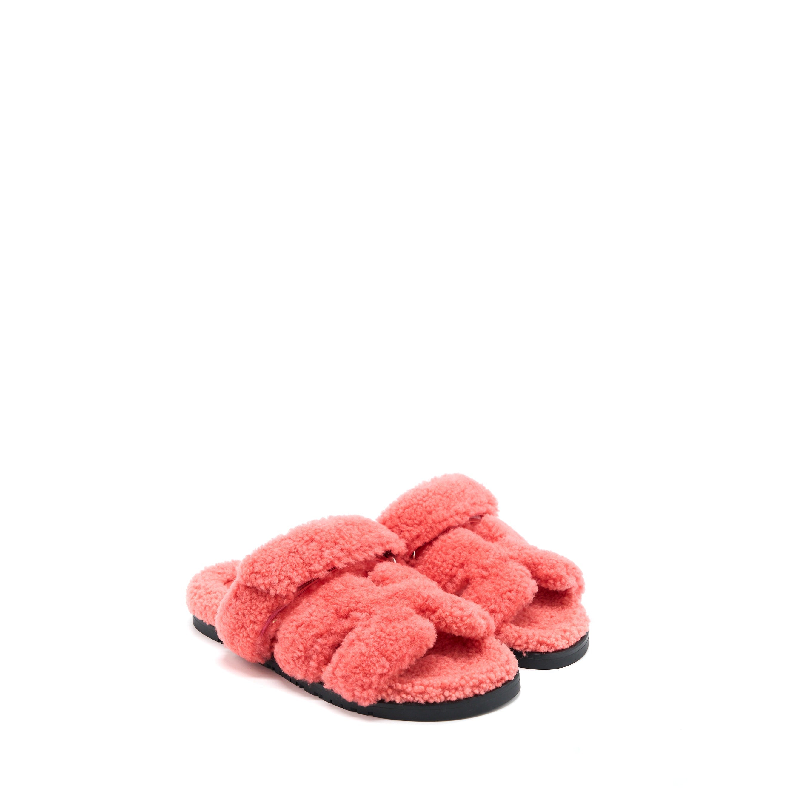 HERMES CHYPRE SANDAL SHEARLING ROSE DU DESERT