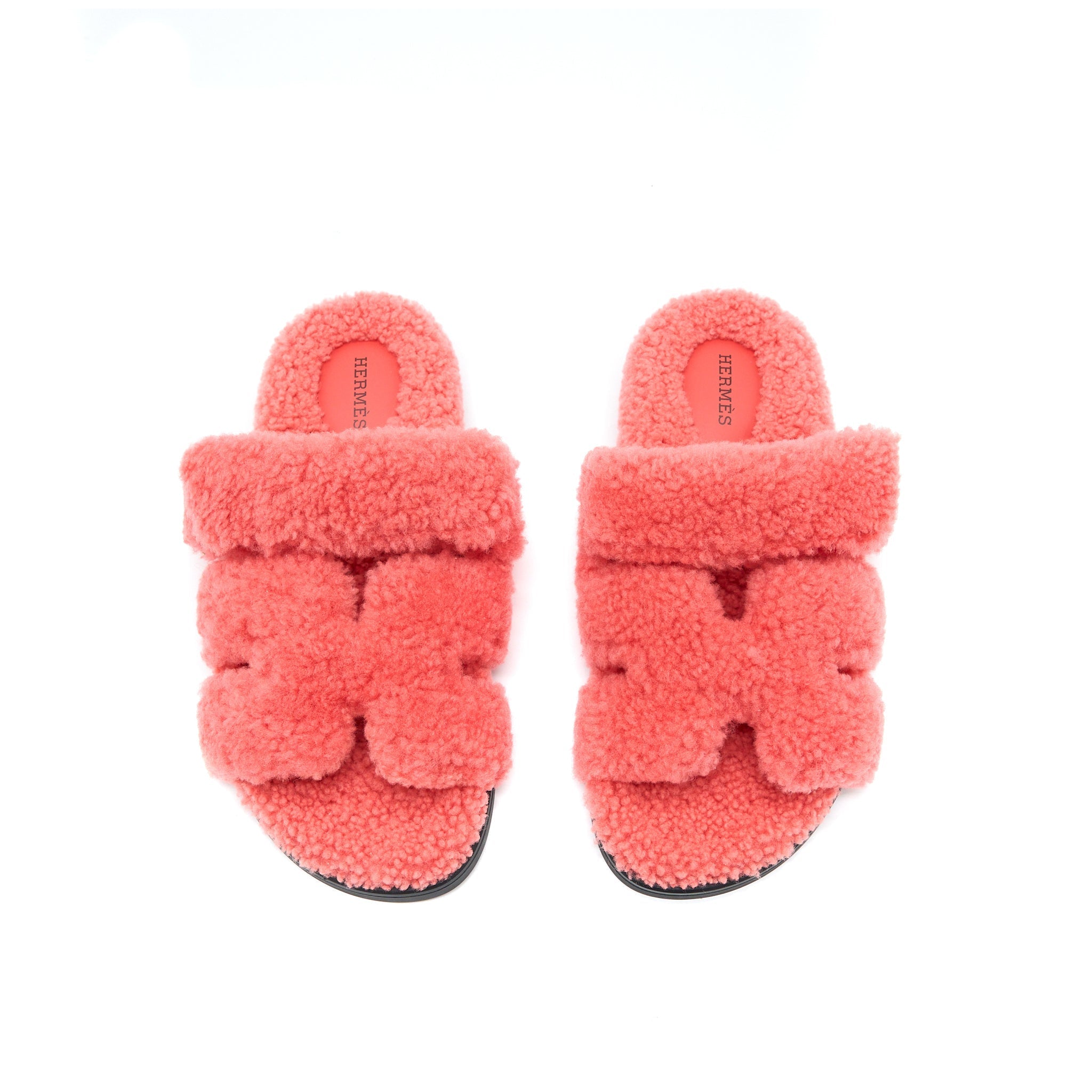 HERMES CHYPRE SANDAL SHEARLING ROSE DU DESERT