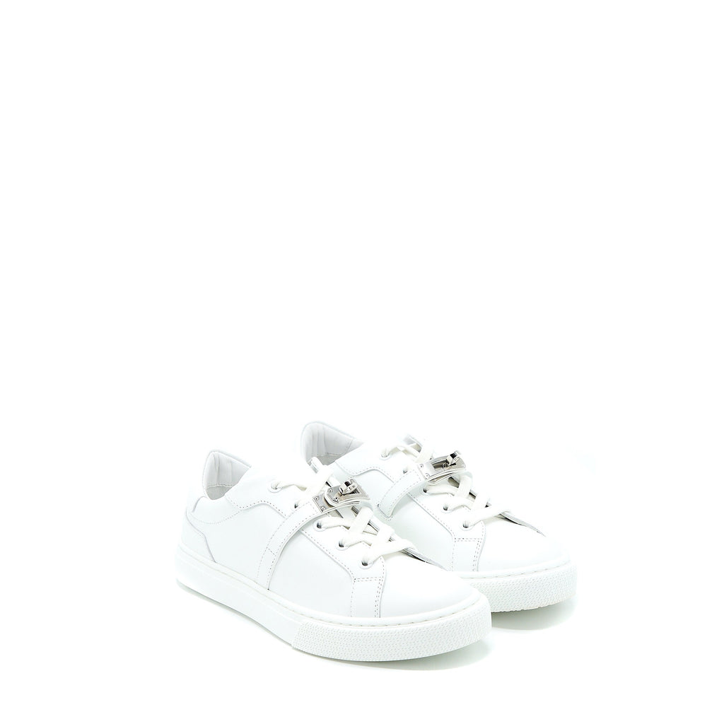 HERMES DAY SNEAKERS CALFSKIN WHITE SHW