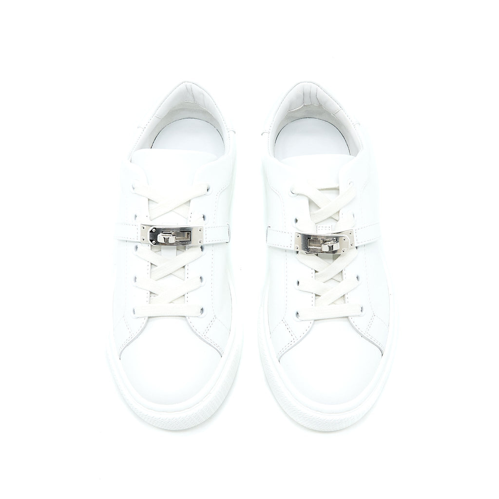 HERMES DAY SNEAKERS CALFSKIN WHITE SHW