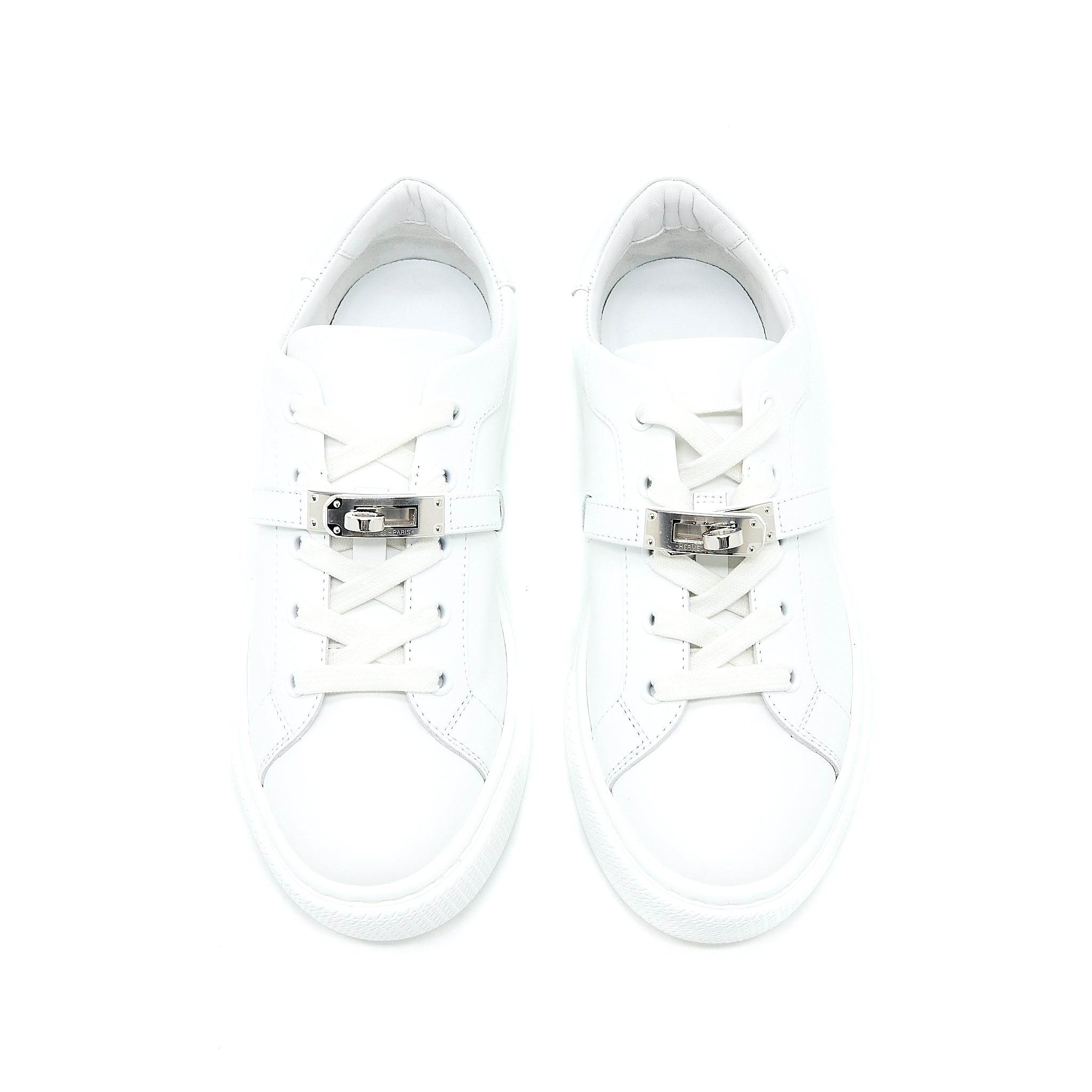 HERMES DAY SNEAKERS CALFSKIN WHITE SHW