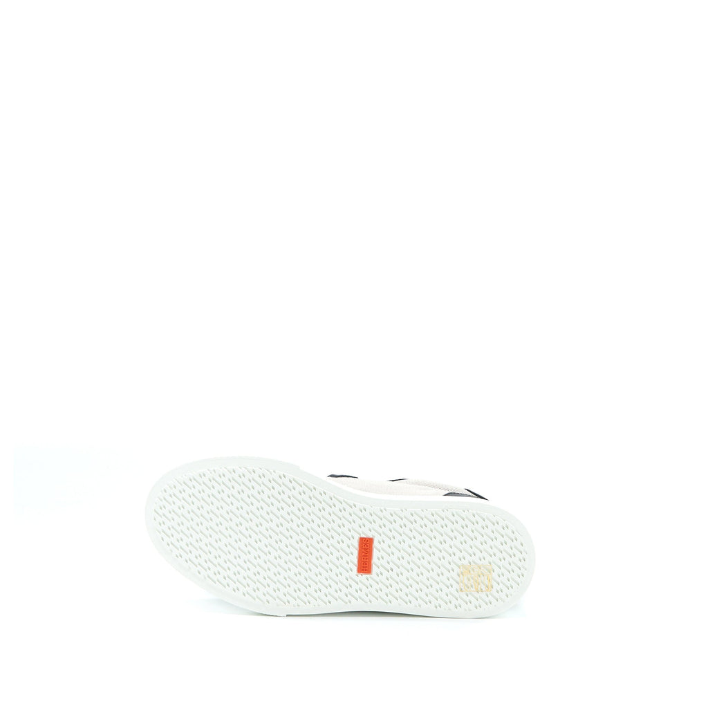 HERMES DAY SNEAKERS IN CALFSKIN/H CANVAS PRUNOIR/NOIR SHW