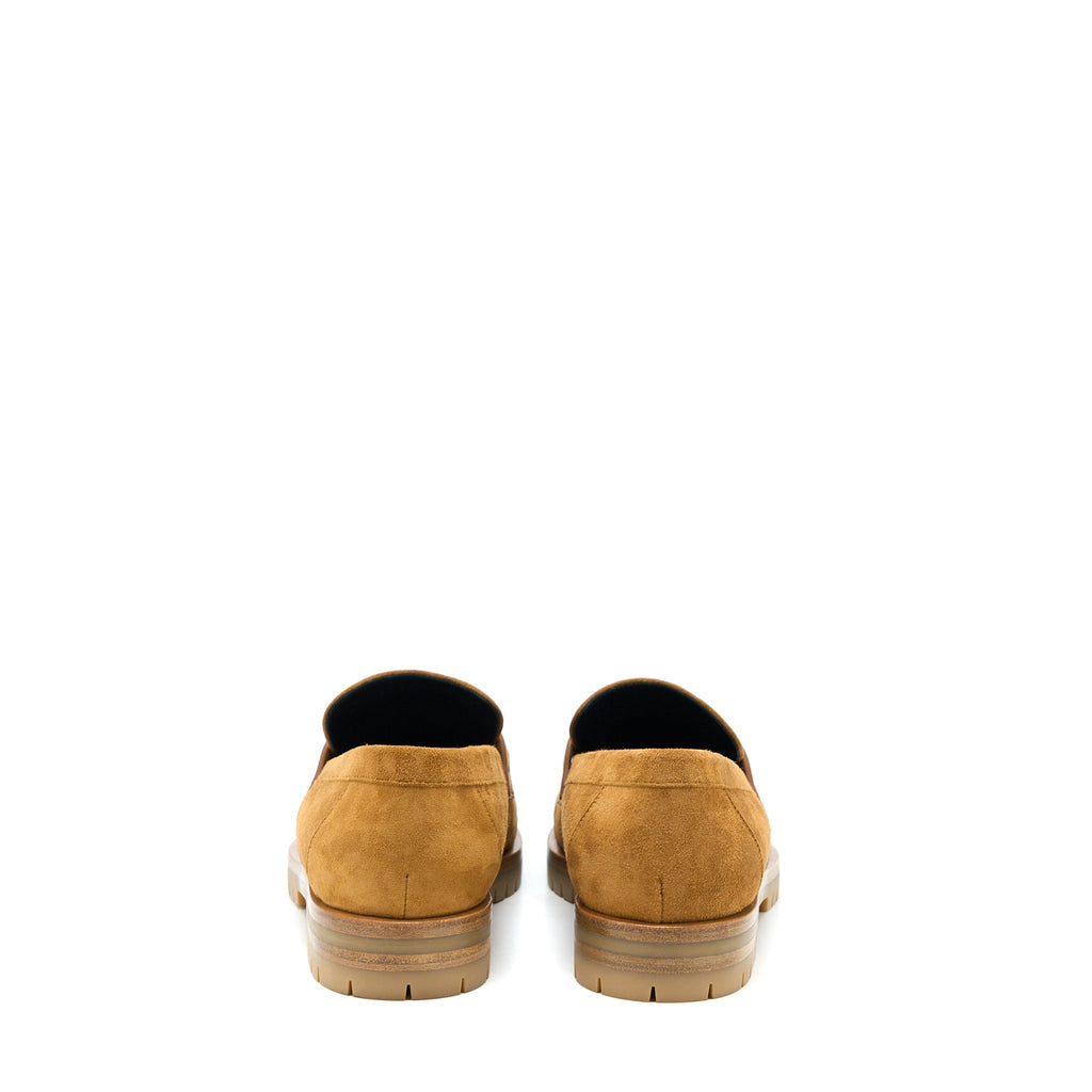 HERMES FAUBOURG LOAFER SUEDE GOATSKIN NATURAL SHW