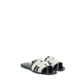 HERMES ORAN SANDALS TOILE DE COTTON PRUNOIR