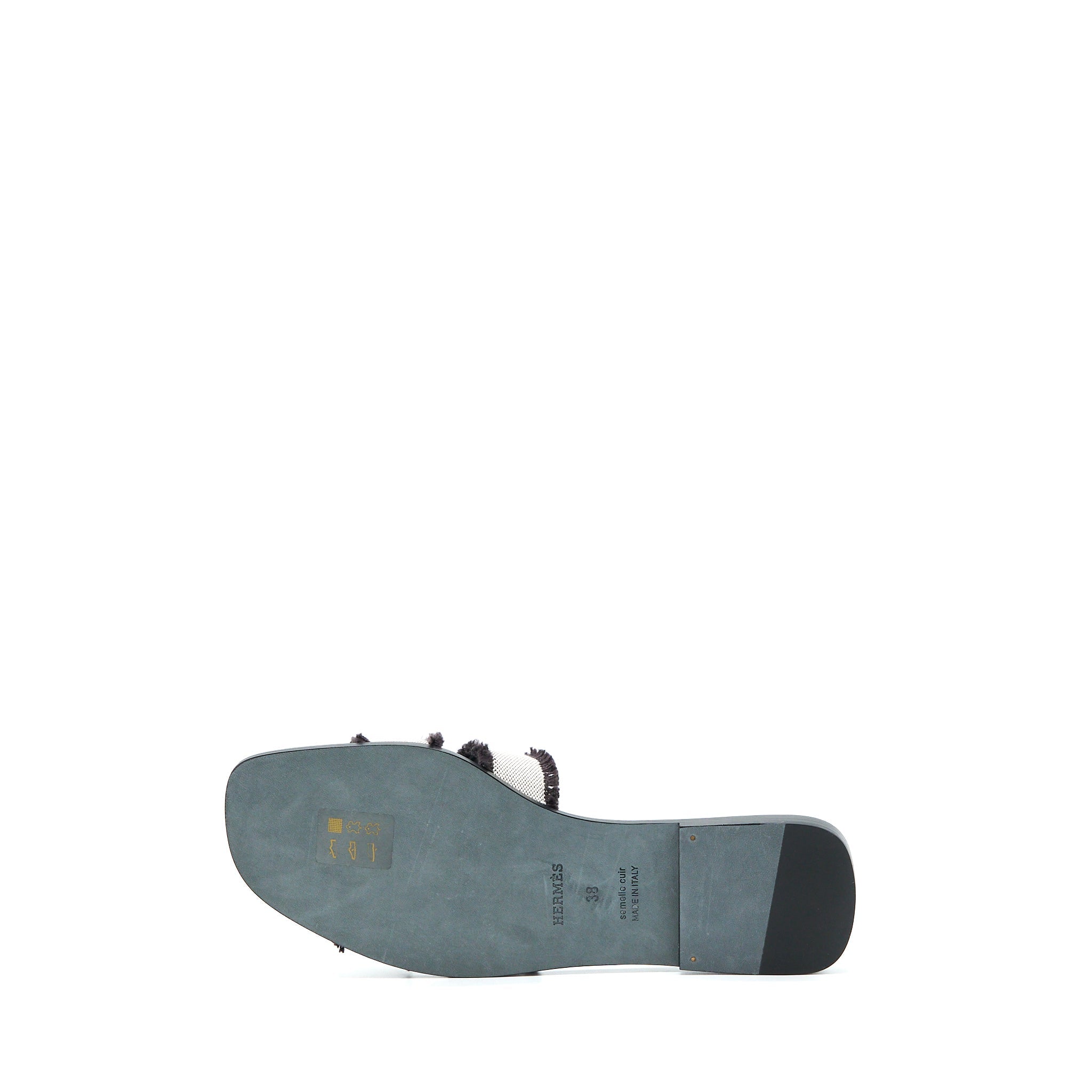 HERMES ORAN SANDALS TOILE DE COTTON PRUNOIR