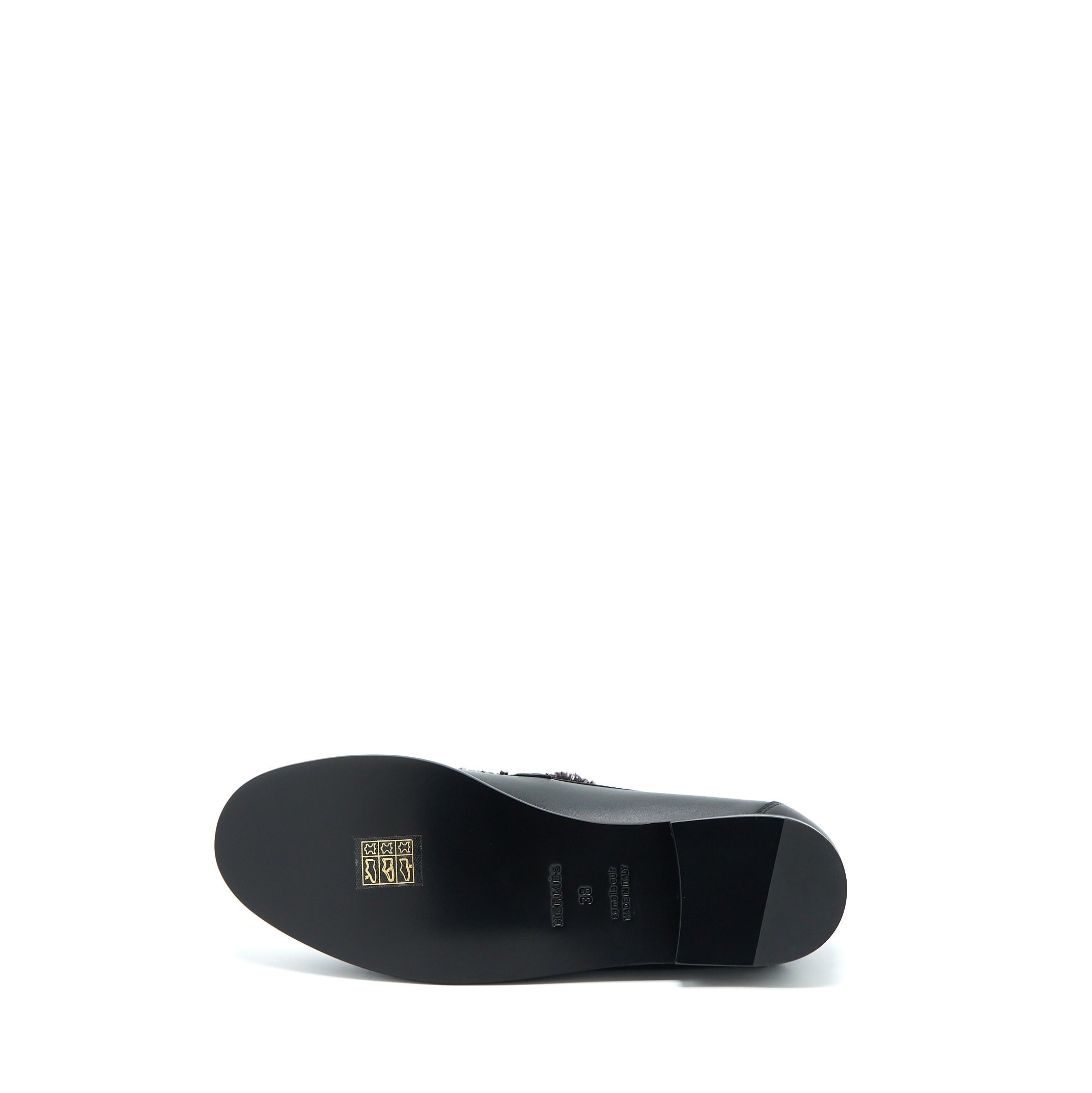 HERMES DESTIN MOCCASINS TOILE DE COTTON NOIR/PRUNOIR SHW