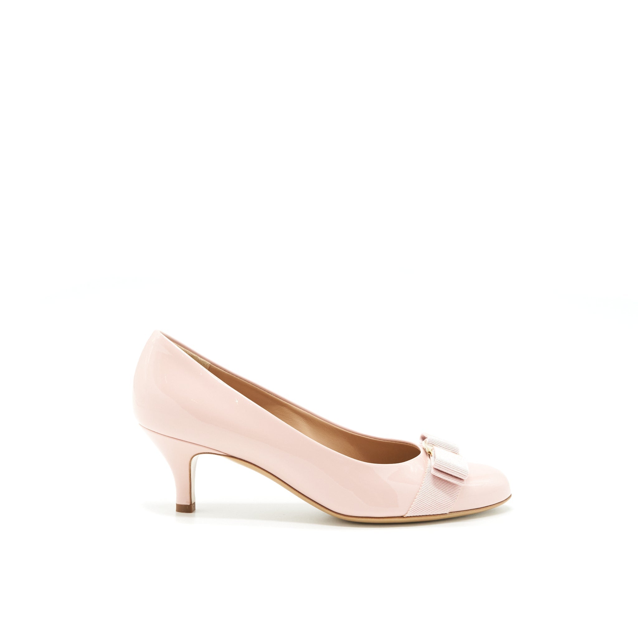 FERRAGAMO 6C CARLA PUMPS 5CM PATENT LIGHT PINK