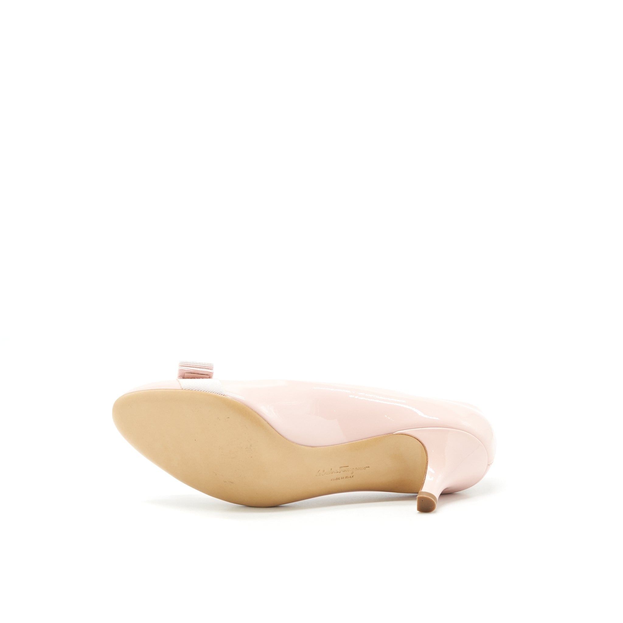FERRAGAMO 6C CARLA PUMPS 5CM PATENT LIGHT PINK