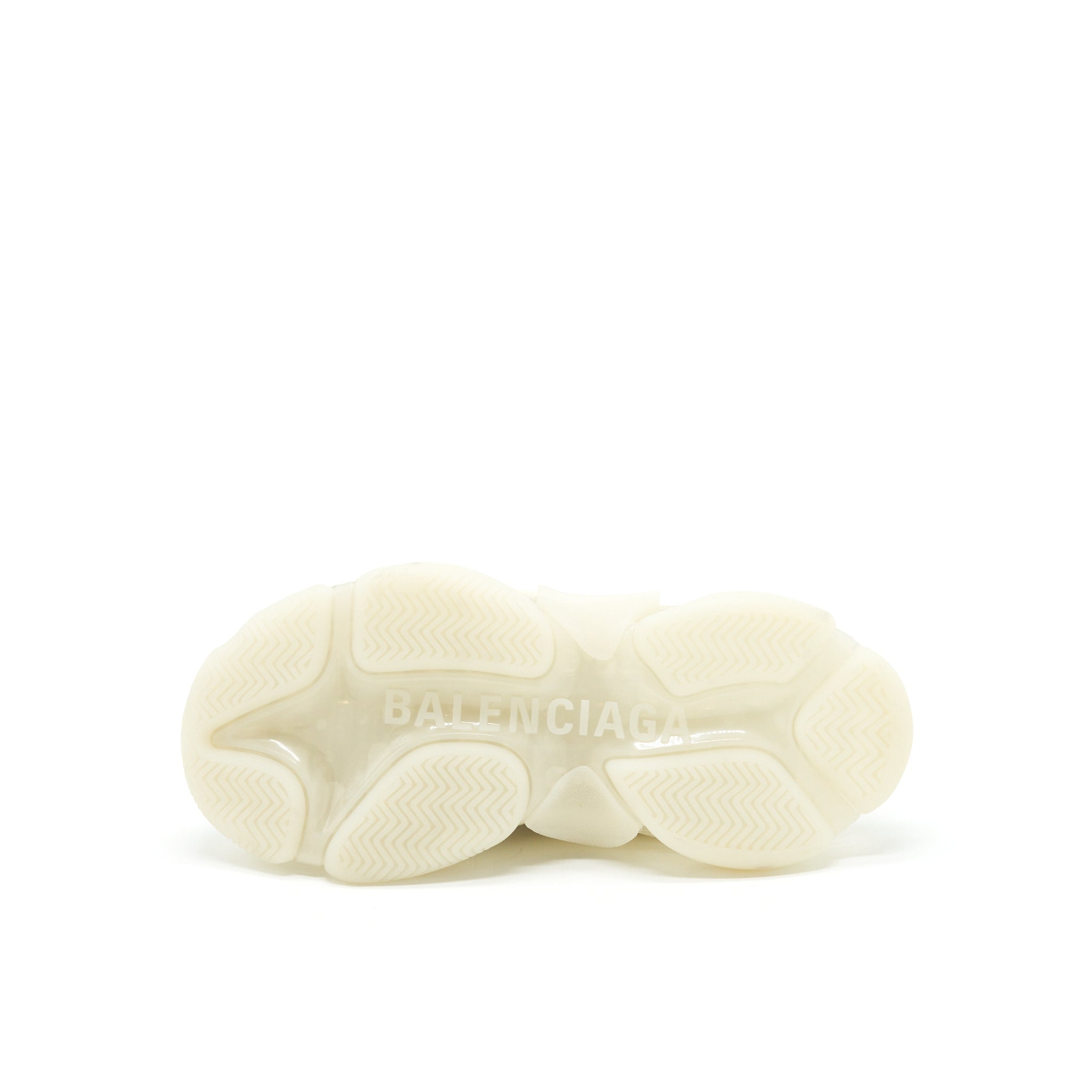 BALENCIAGA TRIPLE S TRAINERS CLEAR SOLE WHITE