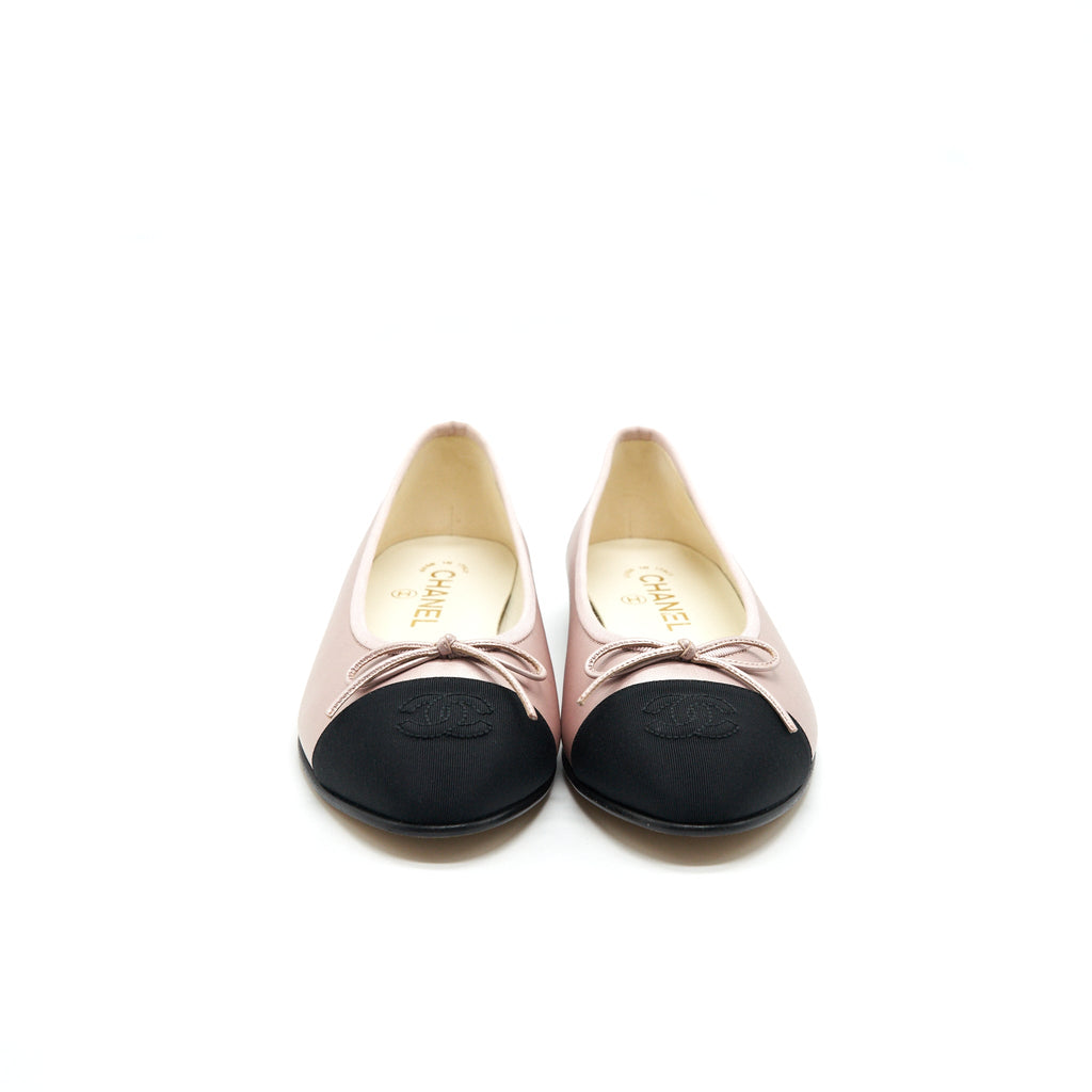 CHANEL FLATS PINK/ BLACK