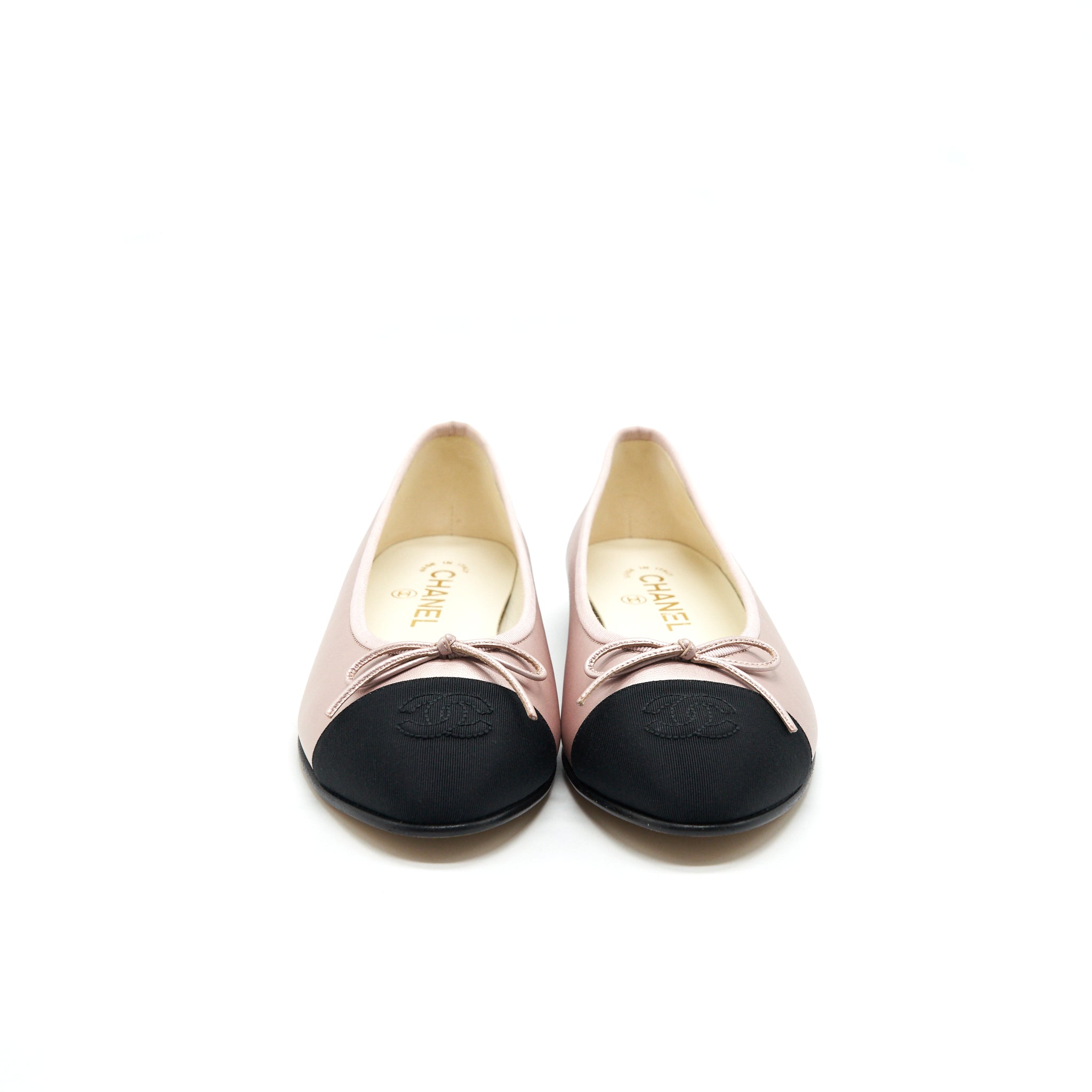 CHANEL FLATS PINK/ BLACK