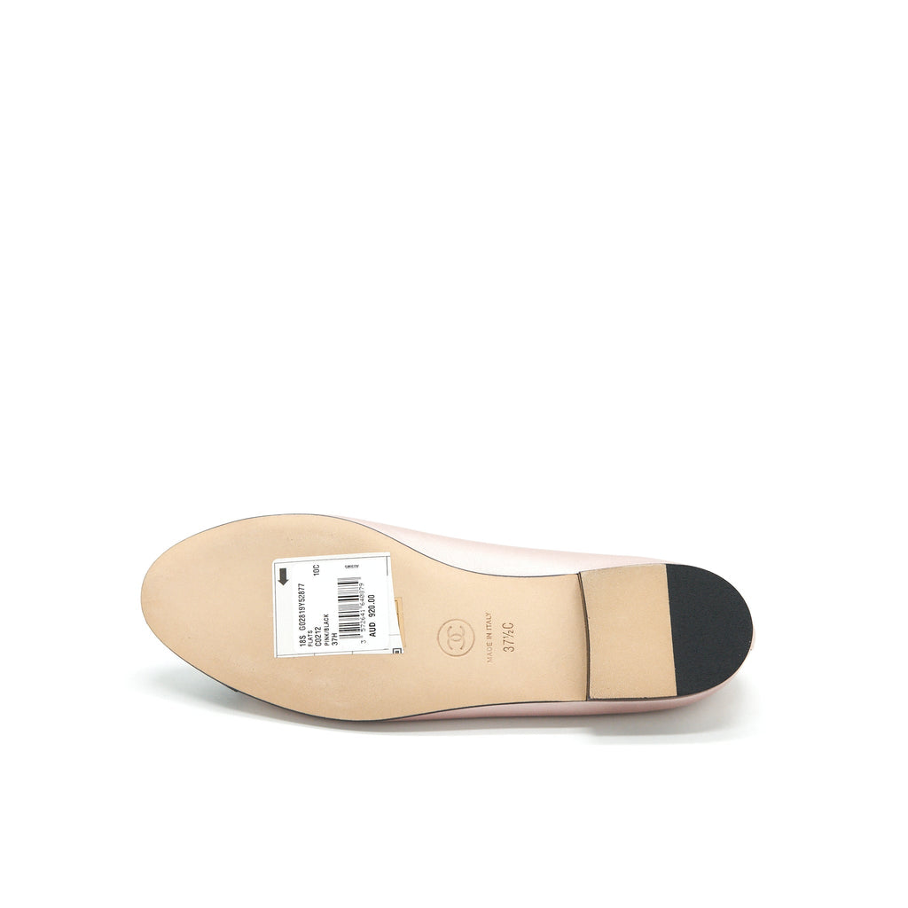 CHANEL FLATS PINK/ BLACK