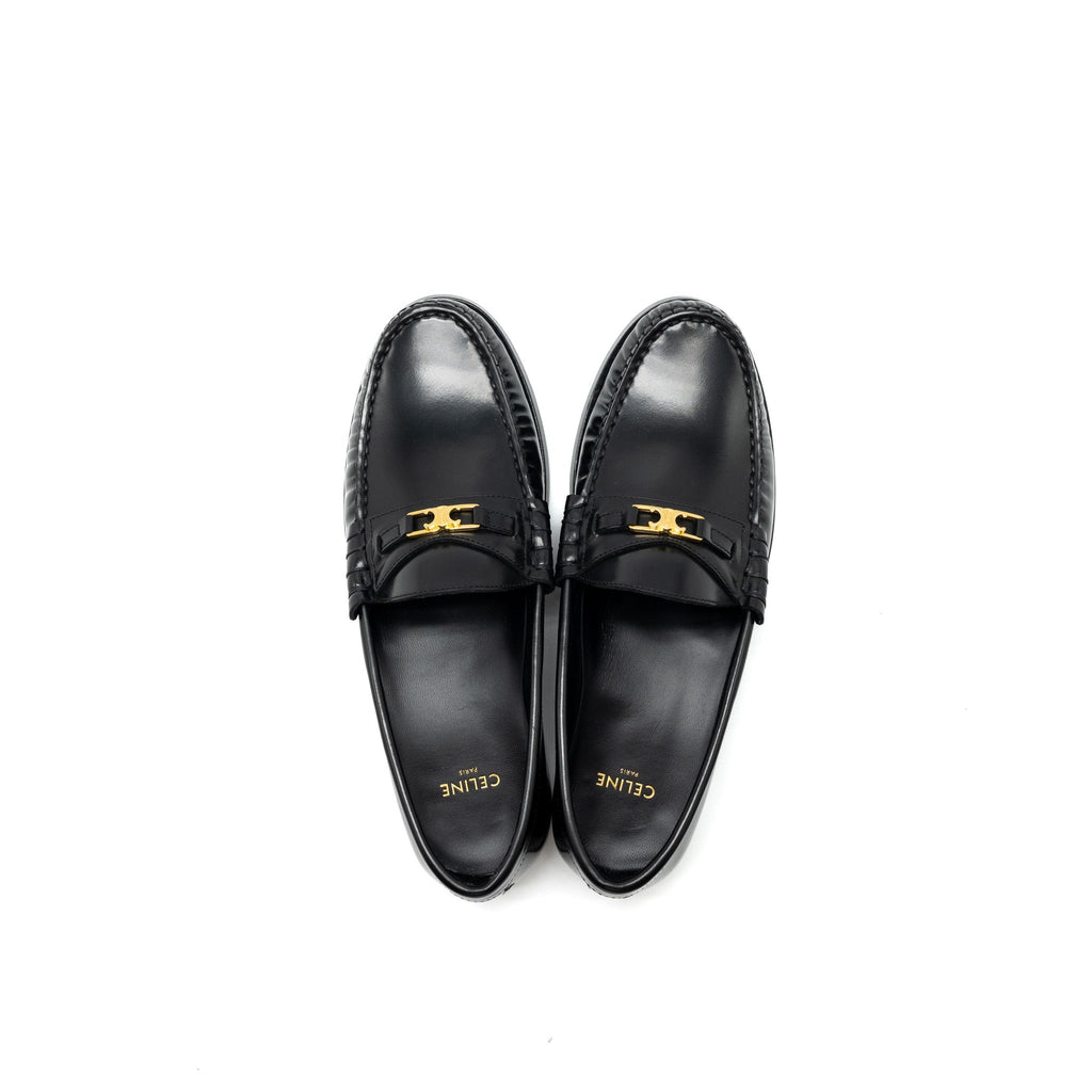 CELINE LUCO TRIOMPHE LOAFER CALFSKIN BLACK GHW