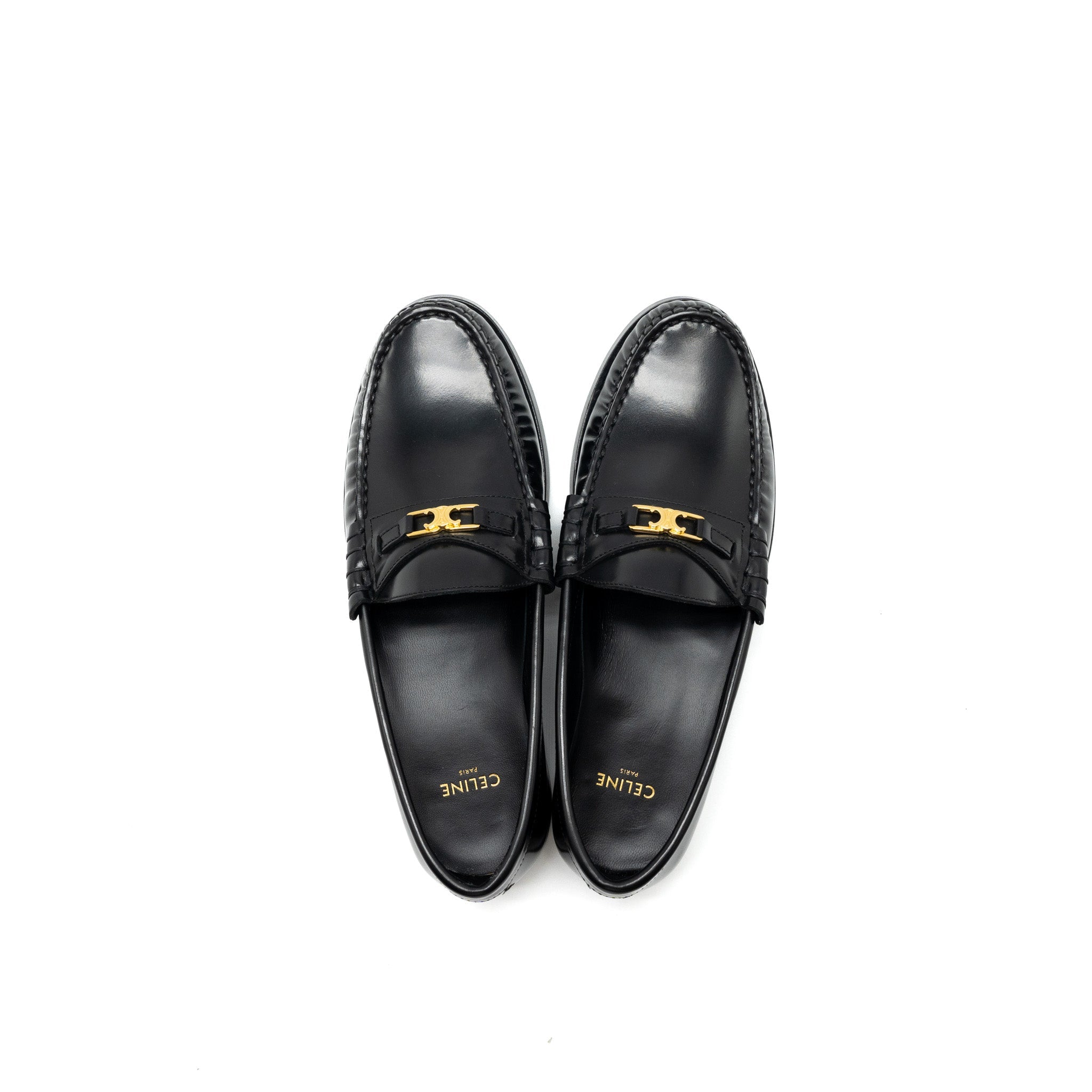 CELINE LUCO TRIOMPHE LOAFER CALFSKIN BLACK GHW