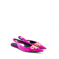 BALENCIAGA BALLET FLATS BB VELVET PINK GOLD TONE