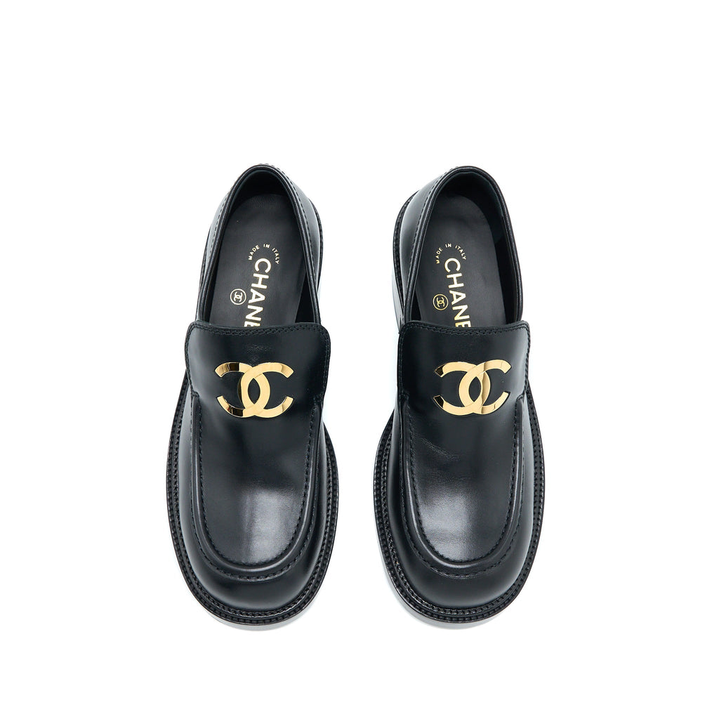 CHANEL 22K LOAFER LEATHER BLACK GHW