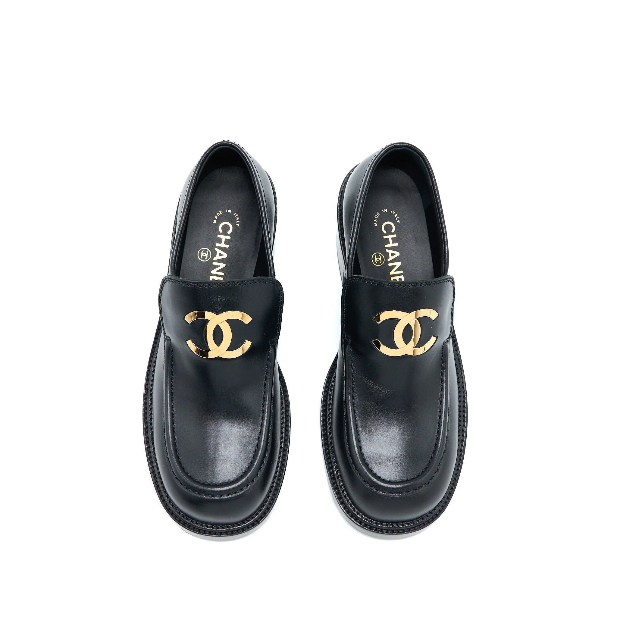 CHANEL 22K LOAFER LEATHER BLACK GHW
