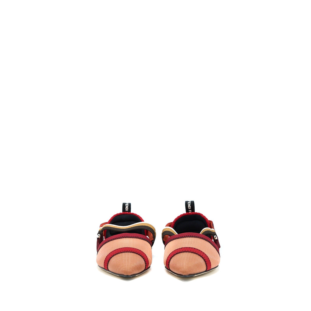 FENDI SLING BACK FLAT SHOES MULTICOLOUR