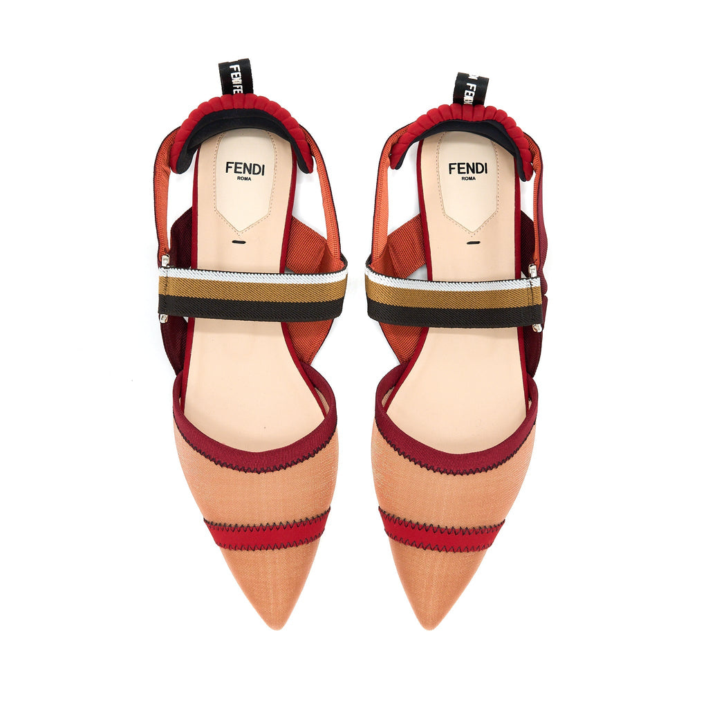 FENDI SLING BACK FLAT SHOES MULTICOLOUR