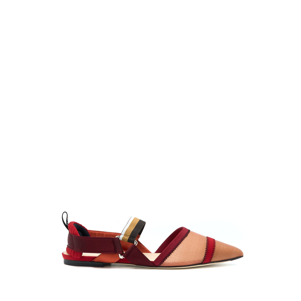 FENDI SLING BACK FLAT SHOES MULTICOLOUR