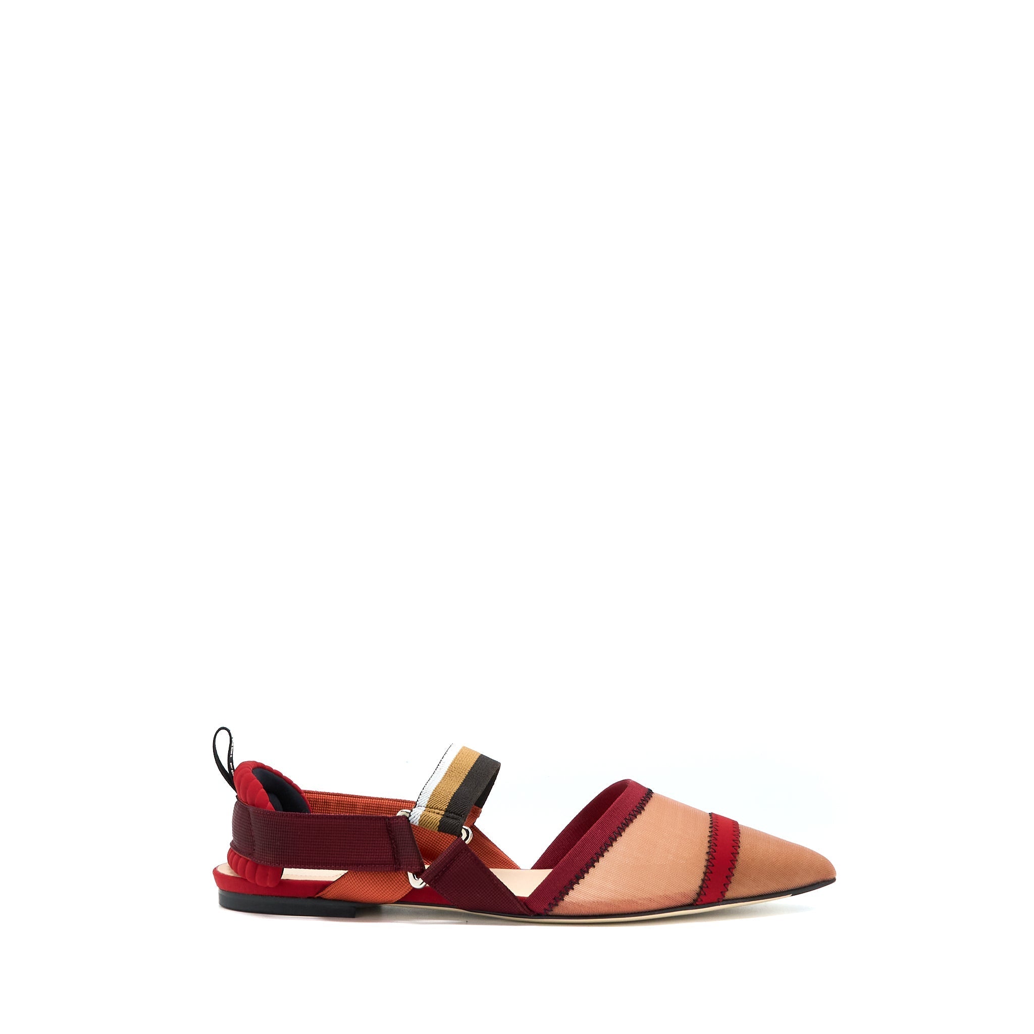 FENDI SLING BACK FLAT SHOES MULTICOLOUR