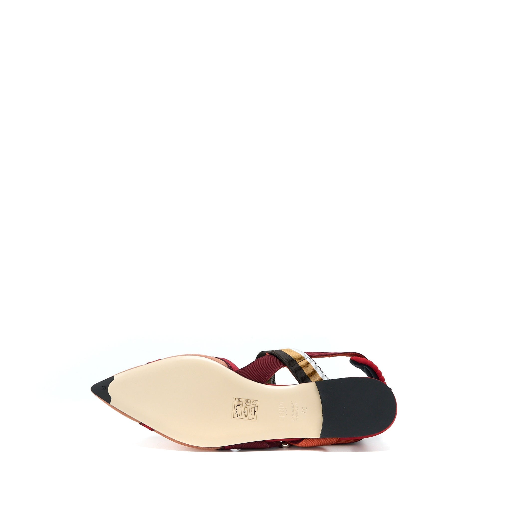 FENDI SLING BACK FLAT SHOES MULTICOLOUR