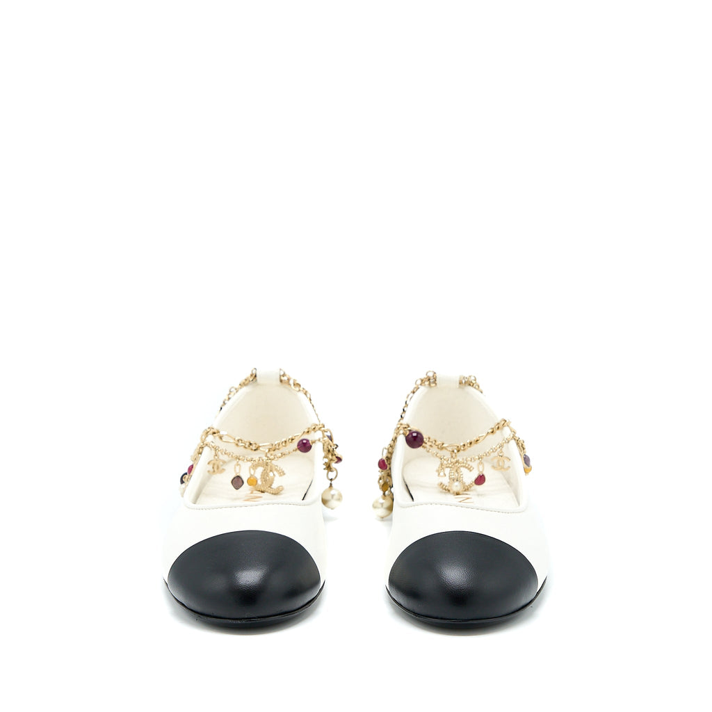 CHANEL BALLERINA SHOES WITH CHARM CHAIN