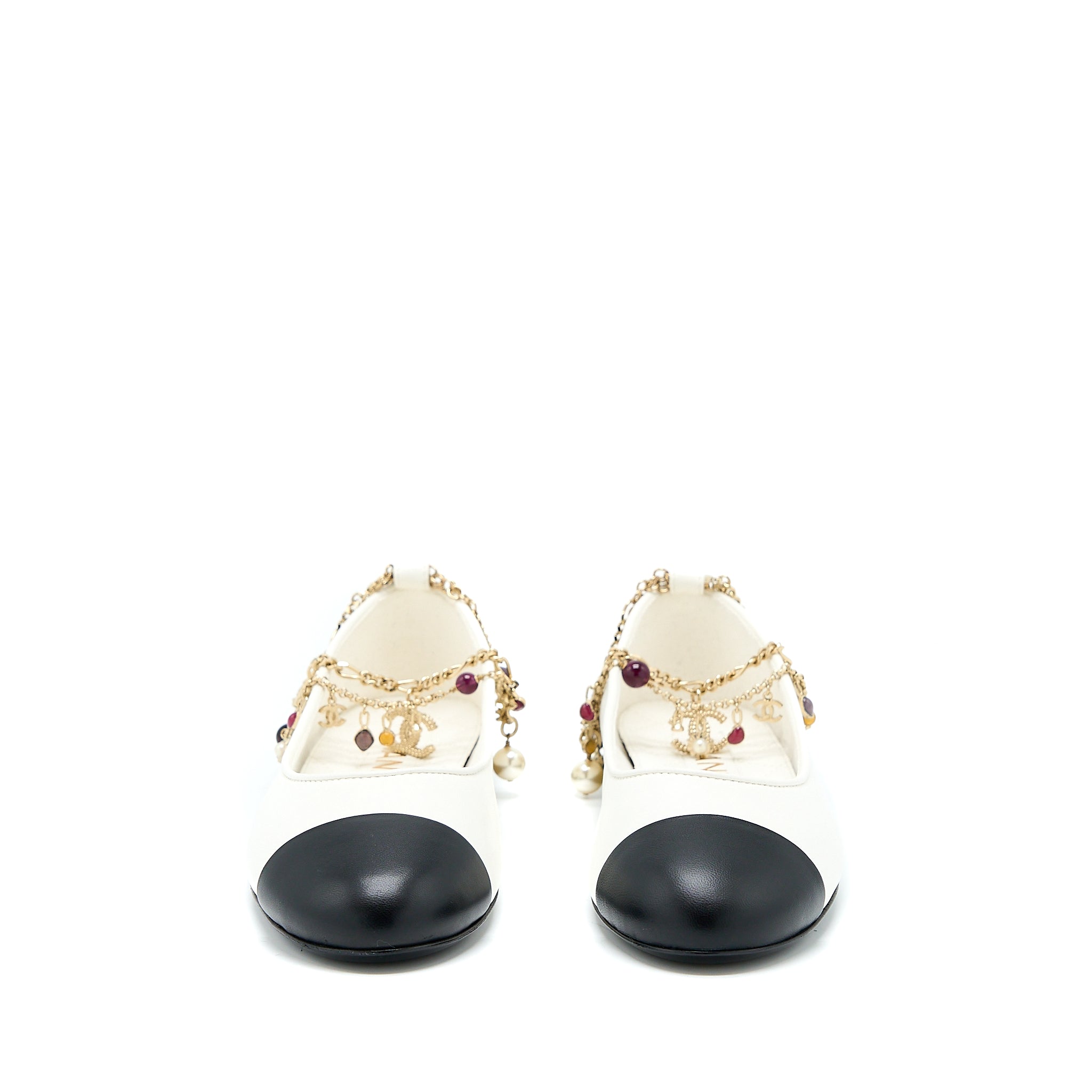 CHANEL BALLERINA SHOES WITH CHARM CHAIN