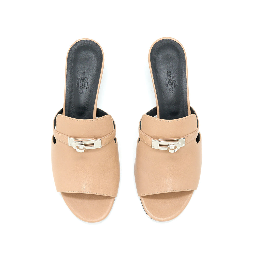 HERMES CANDY SANDAL BEIGE SHW